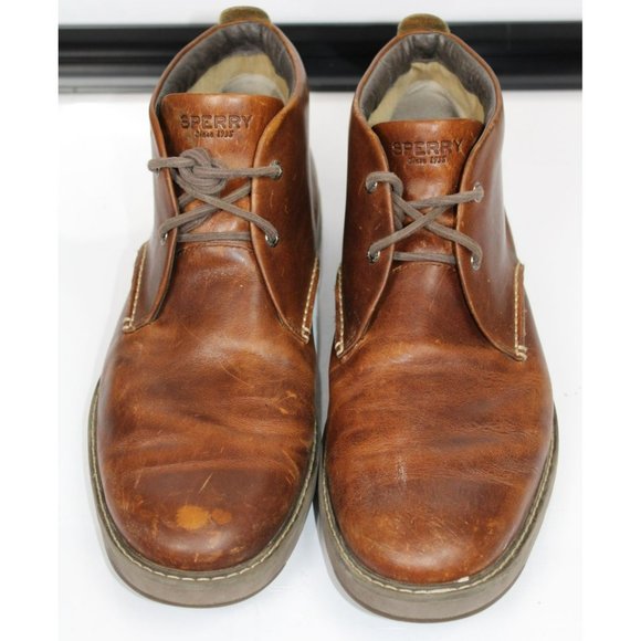 Men's Size 13 Sperry Tie-Up Brown Loafers - Picture 1 of 7